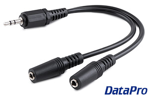 3.5mm Stereo Splitter Y Cable M/F/F