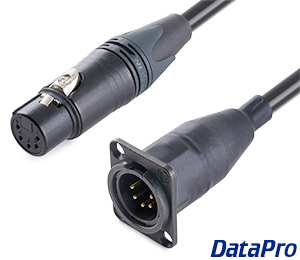 Panel Mount DMX Male 5-pin Extension Cable M-F