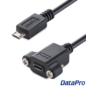 USB Micro-B Panel Mount Extension Cable M-F