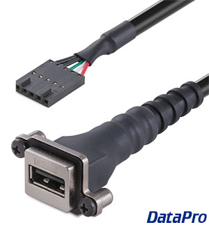 IP67 Waterproof Panel Mount USB 2.0 A to 5-pin Header Cable