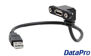 Panel Mount USB 2.0 Right Angle Down Extension Cable