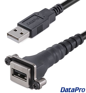 IP67 Waterproof Panel-Mount USB Type-A 2.0 Male-Female Extension Cable