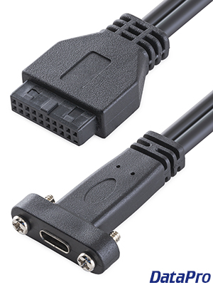 Panel Mount USB-C to 20 Pin Header