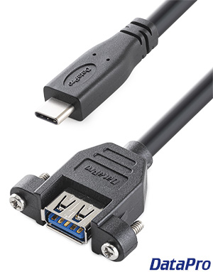 Panel-Mount USB Type-A to USB-C 3.1 Extension Cable