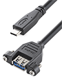 Panel-Mount USB Type-A to USB-C 3.1 Extension Cable
