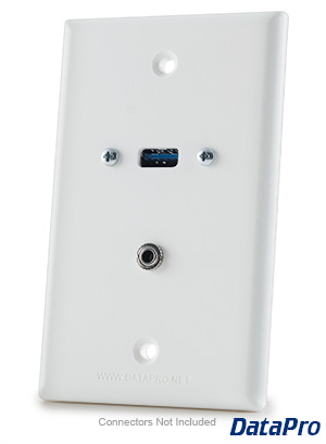 USB and 3.5mm Audio Wall Plate