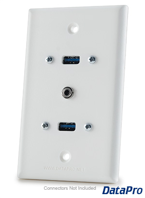Faceplate 2X USB and 3.5MM Audio Wall Plate