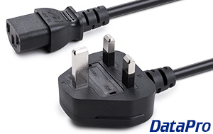 PC Power Cord (UK) With Fuse