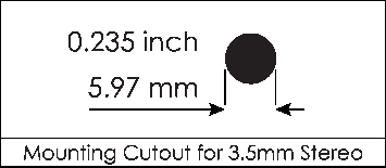 Mounting Dimensions for 3.5mm Stereo