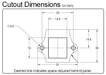 Ethernet/Keystone Cutout Dimensions
