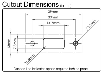 USB A Cutout Dimensions