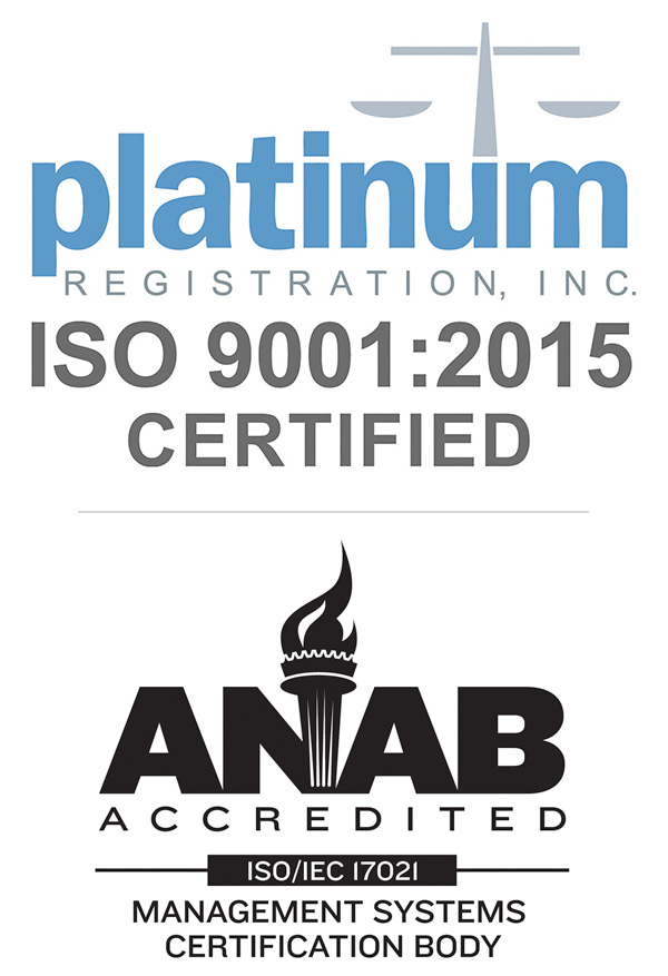 ISO Certified by Platnium Registration - ANAB Accredited