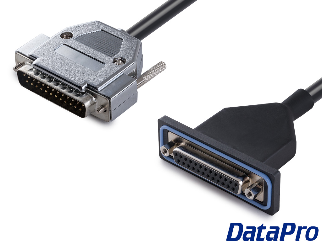 Waterproof IP67 DB25 Panel Mount Extension Cable -- DataPro