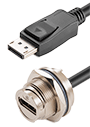 IP67 Waterproof DisplayPort Panel-Mount Extension Cable