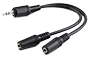 3.5mm Stereo Splitter Y Cable M/F/F