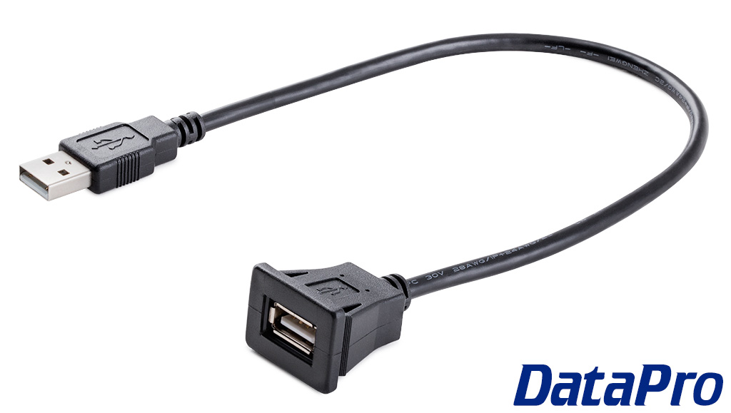 Lysee Data Cables 1M Car Dash Board Mount A Male To A Female USB 2.0 Socket Extension Panel Cable Dec14 Color: Black, Cable Length: 1m
