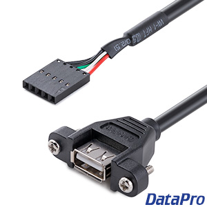 Panel Mount USB-A to 5-pin Unpolarized Socket