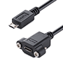 USB Micro-B Panel Mount Extension Cable M-F
