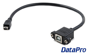 Panel Mount USB-B to Mini-B Extension