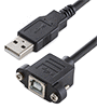 USB Panel Mount B to A Cable