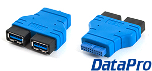 USB 3.0 20-Pin to Dual USB A Female Adapter
