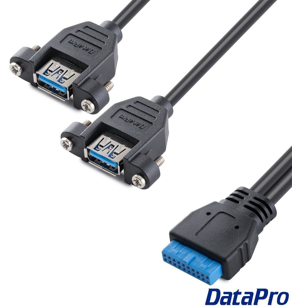 USB 3.0 20-Pin Motherboard to Dual Panel-Mount -- DataPro