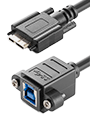 Panel-Mount USB 3.0 Type-B to Thumbscrew Locking Micro-B Cable