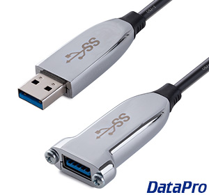 Panel-Mount USB 3.0 Type-A Fiber Optic Extension Cable