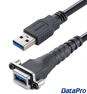 IP67 Waterproof Panel Mount USB 3 Type-A M-F Extension Cable