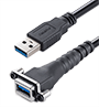 IP67 Waterproof Panel Mount USB 3 Type-A M-F Extension Cable