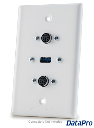 USB & Dual PS2 Wall Plate