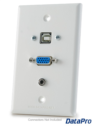 VGA & USB-B & 3.5mm Audio Wall Plate