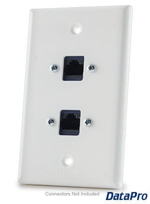 Dual RJ45 Ethernet Cat-5e/Cat-6 Wall Plate -- DataPro