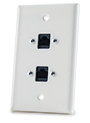 Dual RJ45 Ethernet Cat-5e/Cat-6 Wall Plate