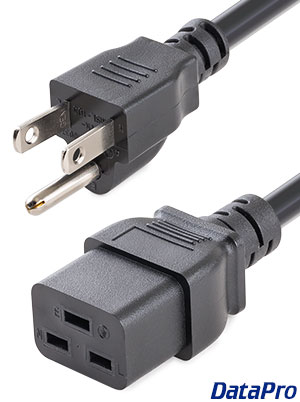 C19 to NEMA 5-15P Power Cord