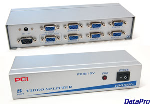 Vga 8-Way Video Splitter 350 Mhz -- Datapro