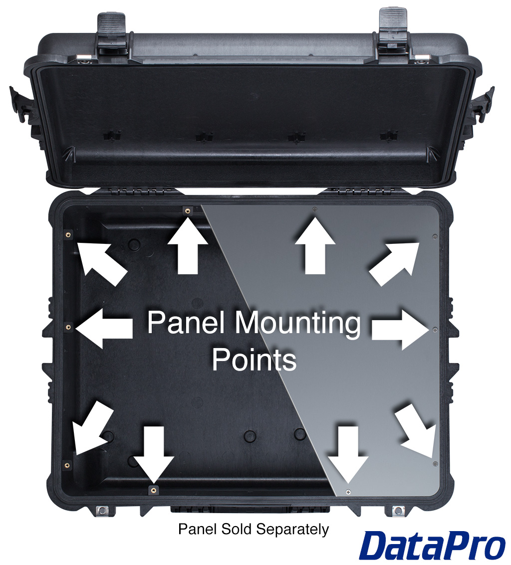 Pelican 1600 Case With Preinstalled Panel Brackets -- DataPro