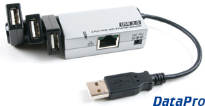 USB to Ethernet with 3-Port USB Hub