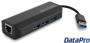 USB 3.0 3-Port Hub With Gigabit Ethernet