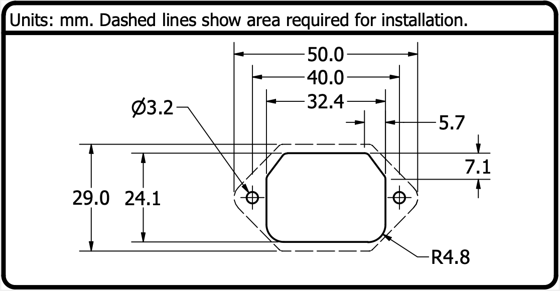 USB A cutout