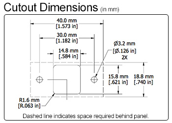 Dual USB-A Cutout Dimensions