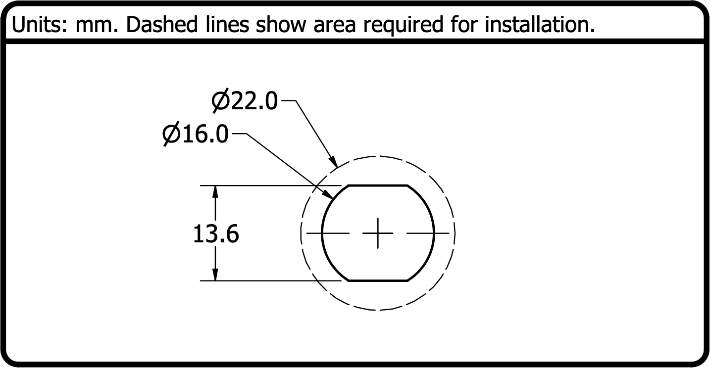 N-Type Cutout Dimensions