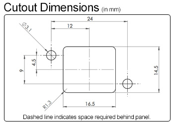 Waterproof USB-A Cutout Dimensions