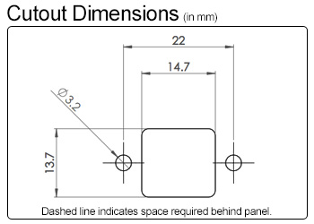 Waterproof USB-B Cutout Dimensions