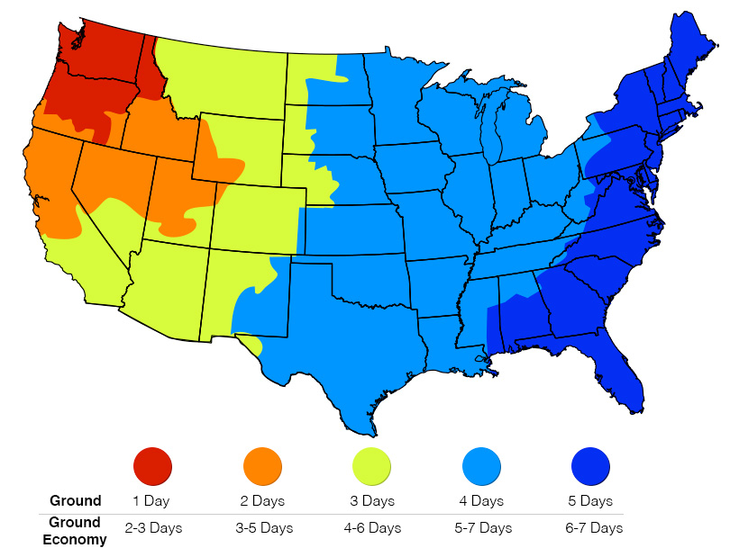 FedEx Ground/SmartPost Zone Map