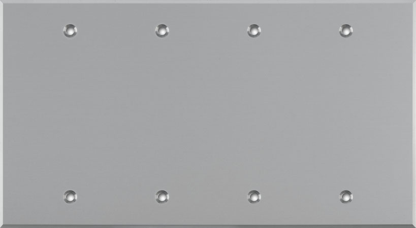 Clear&nbsp;Anodized&nbsp;Aluminum Premium 4-Gang Wall Plate