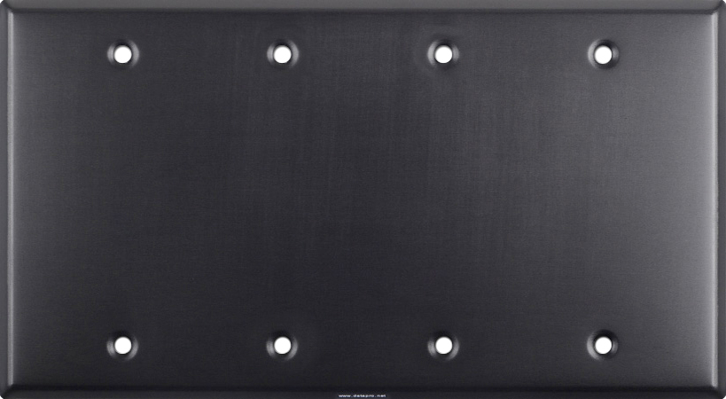 Black&nbsp;Anodized&nbsp;Aluminum 4-Gang